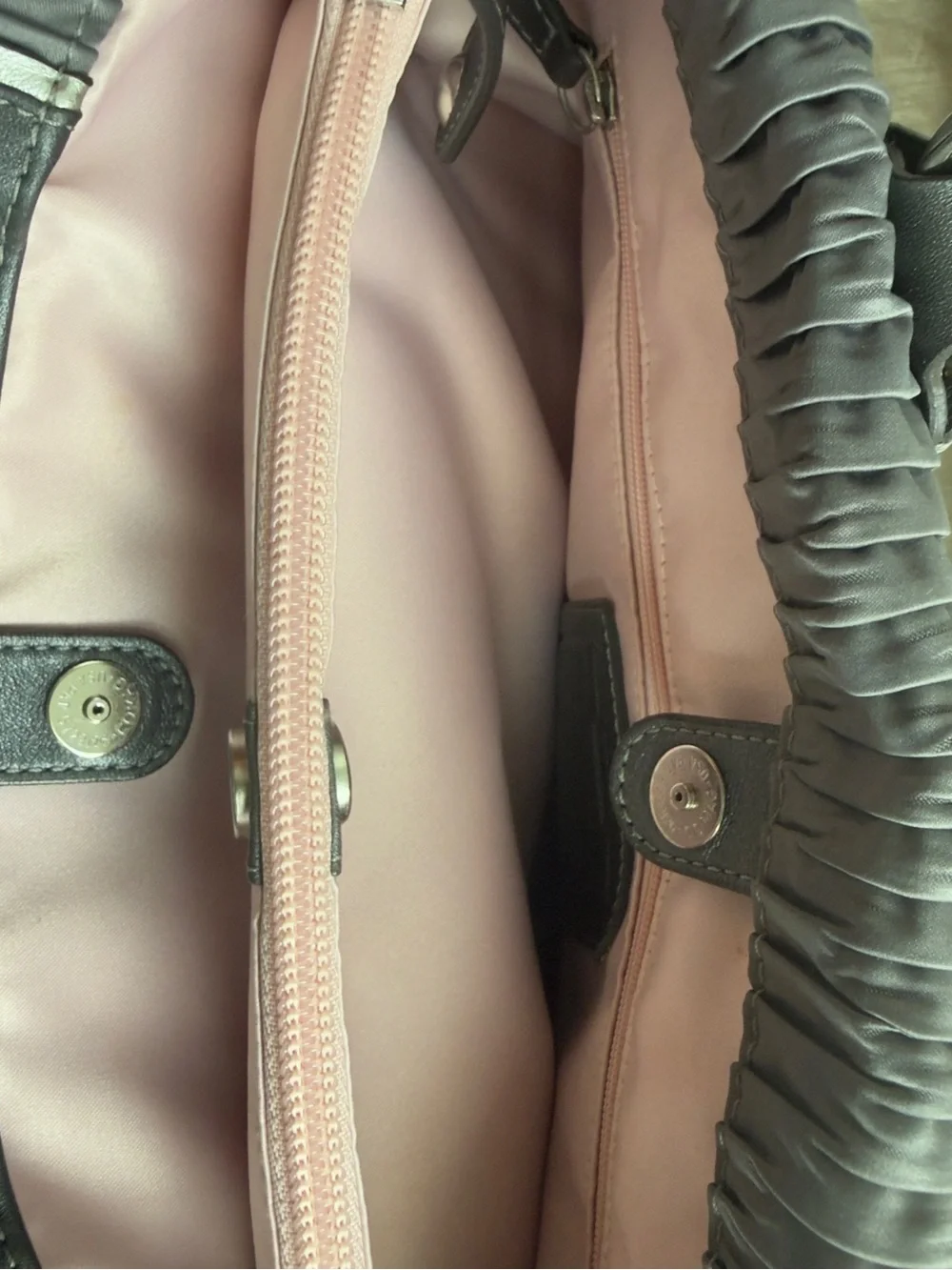 Coach Ashley Ruched Leather Shoulder Bag in Charcoal
